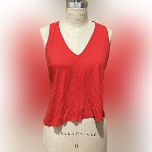 “Wilder” Braided Strappy-Back Tank Top in Red